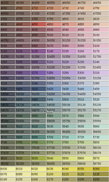 U Side Effect E-Version of PANTONE International Color Card